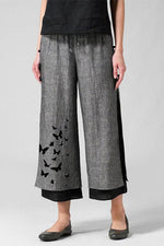 Women's Butterfly Print Summer Plus Size Pants