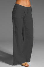 Women's Solid Color with Pockets Summer Loose Pants