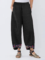 Women's Floral Print Patchwork Loose Pants