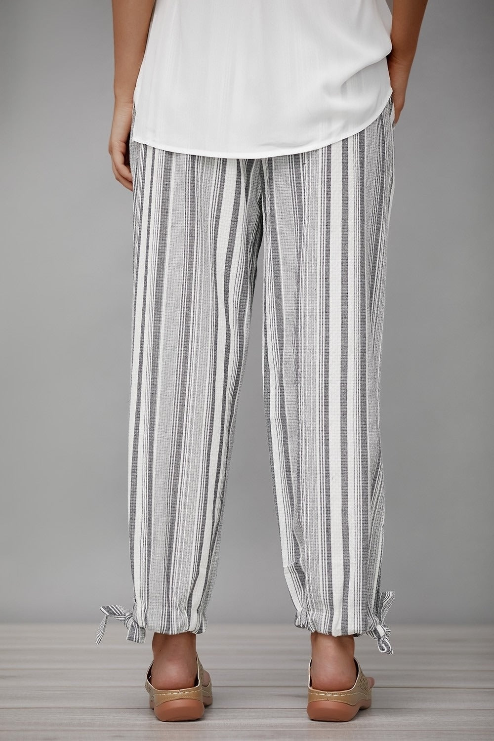 Women's Stripe with Pockets Casual Loose Pants