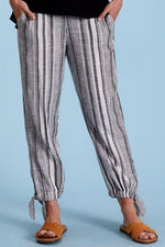Women's Stripe with Pockets Casual Loose Pants
