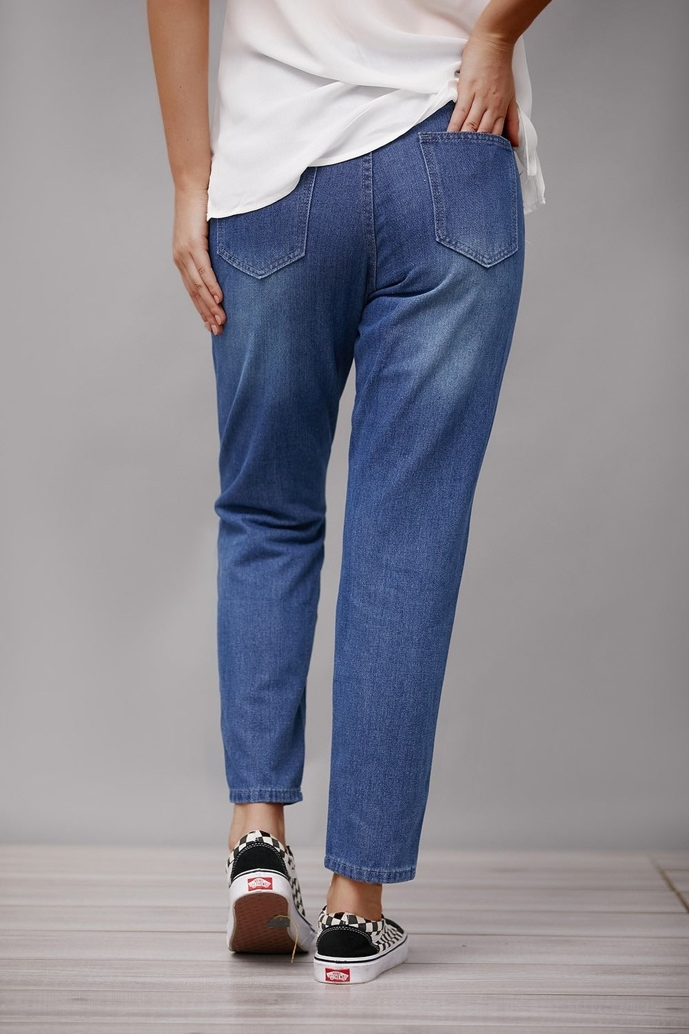 Women's Snowman Face Patchwork Casual Loose Jeans