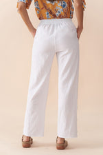 Women Gauze On-seam Pockets Elastic Waist Pants