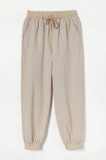 Solid Color with Pockets Sashes Sporty Pants
