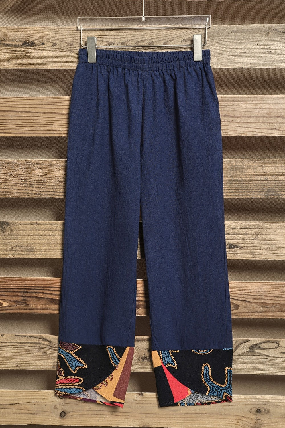 Abstract Patchwork with Pockets Loose Pants