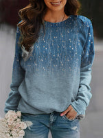 Floral Print Crew Neck Casual Sweatshirt