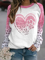 Crew Neck Animal Print Casual Sweatshirt