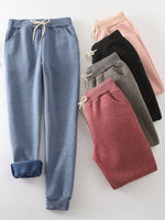 Solid Color with Pockets Casual Thermal Pants