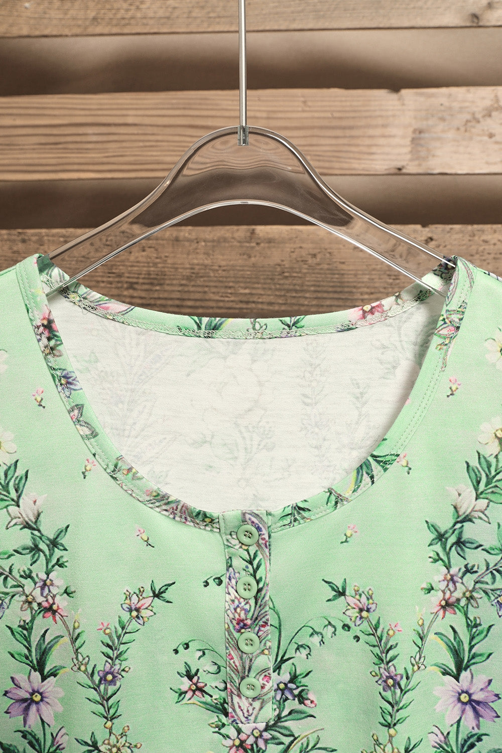 Floral Print Buttons Sleeveless Vest Tops