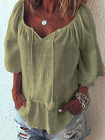 Women's Lace Pullover Casual 3/4 Sleeves Blouse