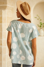 Polka Dot Print Crew Neck Sleeveless Blouse