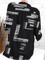 Abstract Print V-neck Long Sleeves Blouse