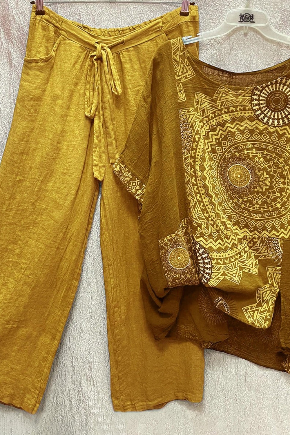 Geometric Print Summer Short Sleeves Two Piece Set