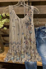 Floral Print Casual Sleeveless Tank Tops
