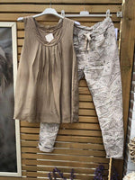 Solid Color Casual Ruched Sleeveless Two Piece Suit