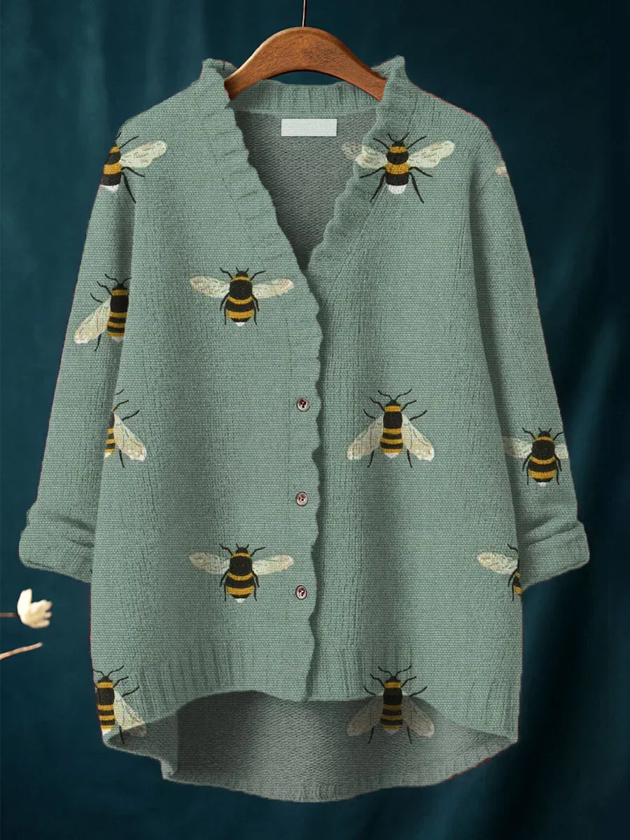 Women's Funny Chicken Art Print Casual Pullover Sweater