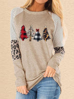 Christmas Trees Plaid Leopard T-Shirt