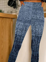 Gradient Geometric Pattern Micro-Elasticity Daily Leggings