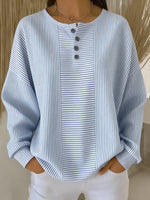 Casual Striped Printing Loose Cozy Sweatshirt