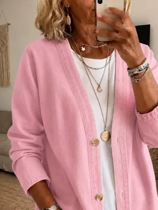 Women Spring/Fall Outerwear Casual Printing Plain Long Sleeve Jacket