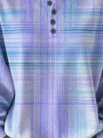 Casual Ombre Henley Collar Simple Long Sleeve Sweatshirt