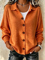 Casual Women Plain Long Sleeve Comfy Casual Cardigan