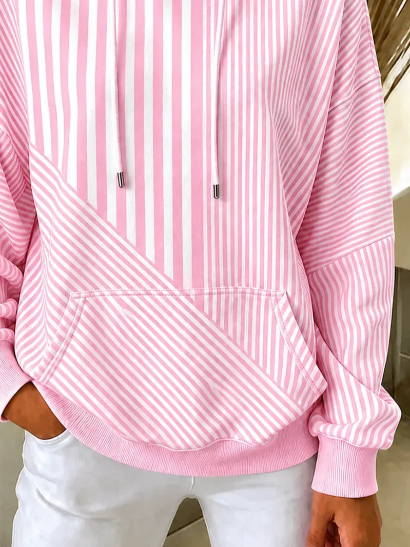 Casual Simple Striped Hoodie Long Sleeve Hoodie