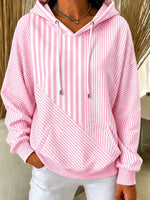Casual Simple Striped Hoodie Long Sleeve Hoodie