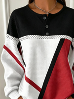 Casual Simple Abstract Crew Neck Long Sleeve Sweatshirt