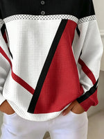 Casual Simple Abstract Crew Neck Long Sleeve Sweatshirt