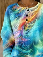Casual Abstract Crew Neck Long Sleeve Sweatshirt