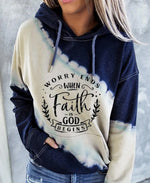 Women's Worry Ends When Faith In God Begins Print Hoodie
