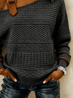 Casual Abstract Asymmetrical Long Sleeve Sweatshirt