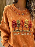 Casual Text Letters Crew Neck Long Sleeve Sweatshirt