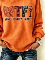 Casual Text Letters Crew Neck Long Sleeve Sweatshirt