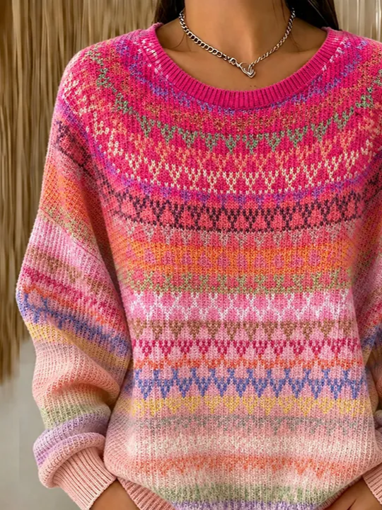 Casual Abstract Crew Neck Long Sleeve Sweatshirt