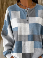 Casual Abstract Crew Neck Long Sleeve Sweatshirt