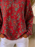 Casual Paisley Crew Neck Long Sleeve Sweatshirt