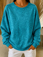 Casual Floral Crew Neck Long Sleeve Sweatshirt