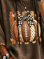 Casual Pumpkin Pattern Hoodie Half Sleeve Hoodie
