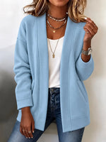 Women Spring/Fall Outerwear Casual Plain Long Sleeve Jacket
