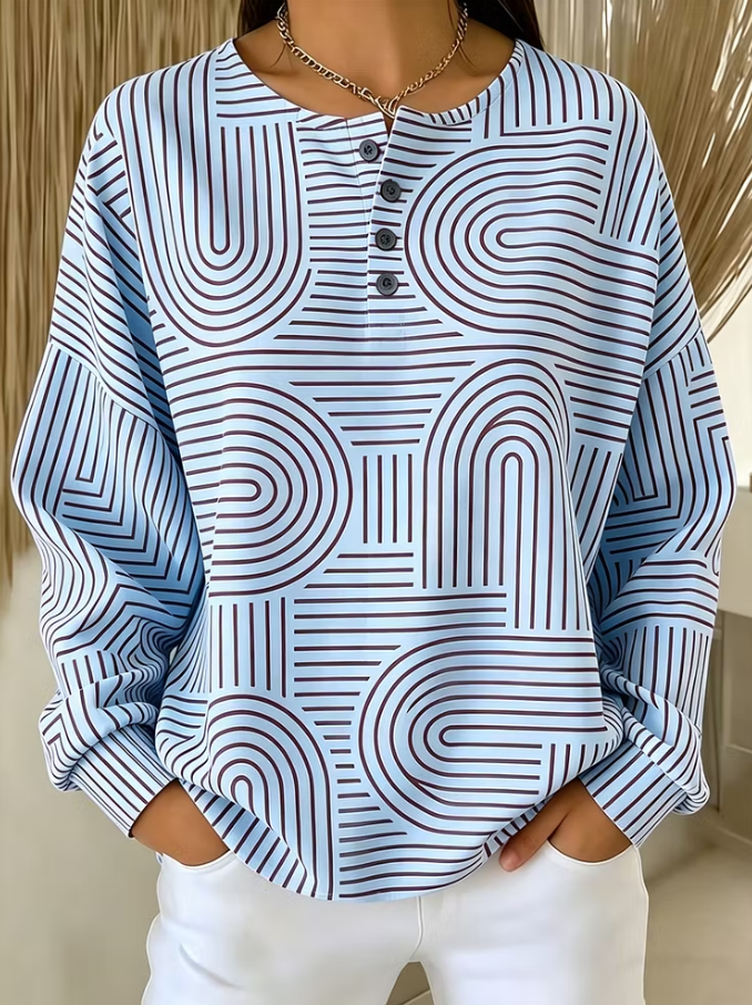 Women Striped Casual Spring/Fall Long Sleeve Sweatshirt