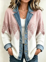 Women's Daily Casual Printed Collar Cardigan