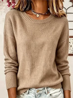 Women Plain Long Sleeve Comfy Casual Printing Sweater