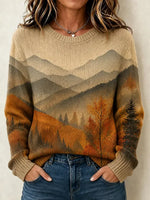 Women Tree Long Sleeve Comfy Casual Printing Sweater