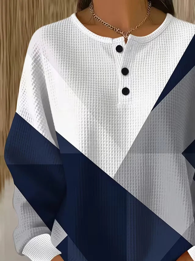 Casual Abstract Crew Neck Long Sleeve Sweatshirt