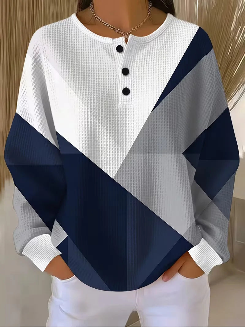 Casual Abstract Crew Neck Long Sleeve Sweatshirt