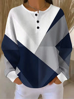Casual Abstract Crew Neck Long Sleeve Sweatshirt