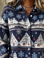 Casual Vintage Shawl Collar Knit Top