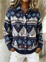 Casual Vintage Shawl Collar Knit Top